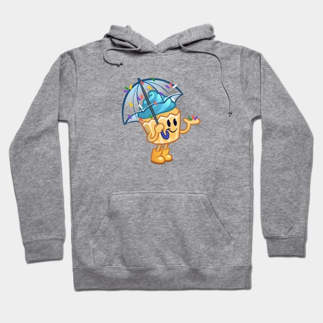 It's Sprinkling Outside - Cute Cupcake with Umbrella and Sprinkle Rain Hoodie by alyssaerin